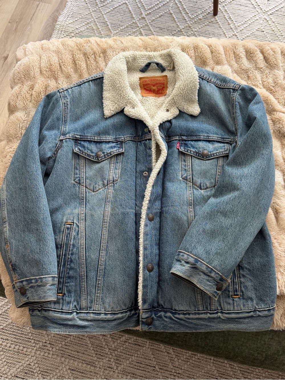 Levi's Light Blue Denim Sherpa-Lined Jacket